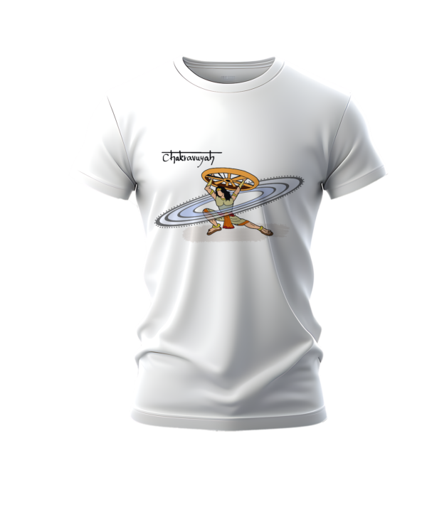 Abhimanyu - Chakravyuh | Pure White Premium Bio-Washed Cotton Regular fit T-shirt