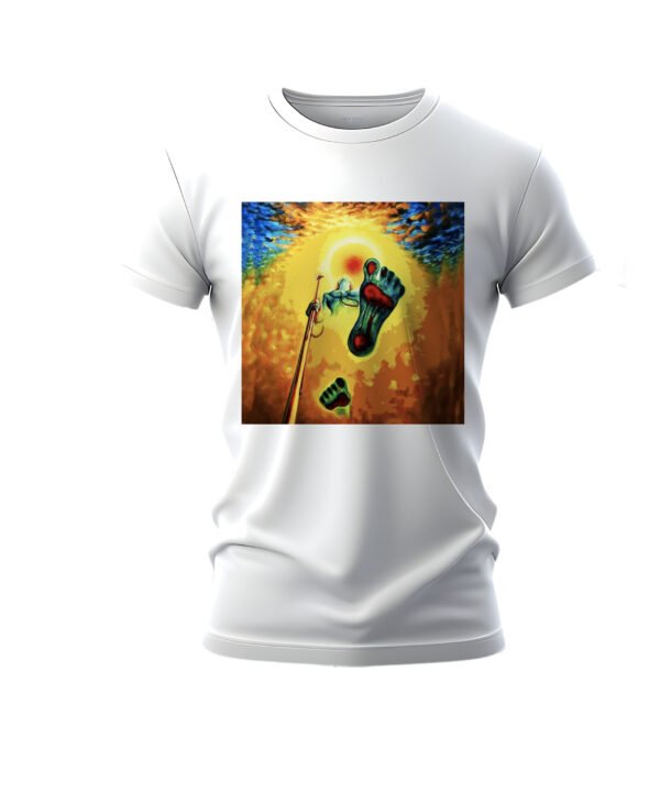 Shiva's Footprints | Pure Bio-washed Cotton Regular T-shirt | Black | White