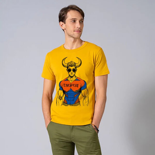 Taurus - Sizzler Regular Fit Bio-Washed Mustard T-shirt