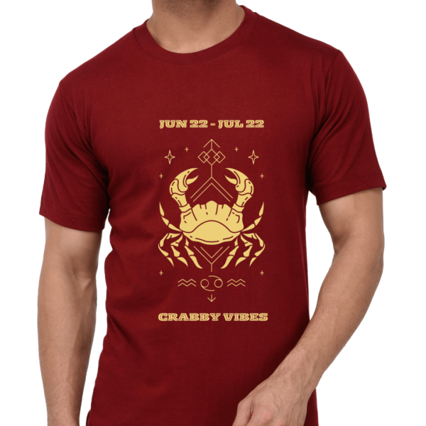 Cancer - Crabby Vibes Regular Fit Bio-Washed T-shirt